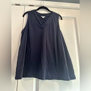 Sleeveless Navy J.Jill V-Neck Top
